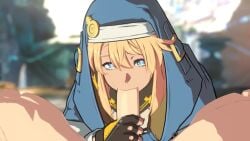 2boys androgyne_symbol androgynous animated blonde_hair blowjob blue_eyes blue_headwear bridget fellatio femboy guilty_gear guilty_gear_strive looking_at_viewer male/male oral otoko_no_ko penis penis_grasp pov rougenine sound trap video voice_acted yaoi