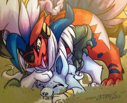 alolan_form alolan_ninetales anal ancient_pokemon bodily_fluids cum cum_drip cum_in_ass cum_in_mouth cum_inside cum_on_face dripping feral feral_on_feral fusion generation_7_pokemon generation_9_pokemon genital_fluids gingy_k_fox koraidon larger_top legendary_pokemon male ninetales nintendo paradox_pokemon pokemon pokemon_(species) pokemon_fusion regional_form_(pokemon) sex silvally size_difference