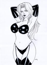 1girls 2023 chaos_comics coffin_comics curvaceous curvy_body curvy_female curvy_figure death_(personification) ed_benes_studio grim_reaper hi_res huge_breasts lady_death latex_gloves latex_stockings latex_thighhighs queen_of_the_dead white_hair