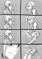 2girls arcane arcane_jinx arcane_vi bandaged_hand breasts comic incest jinx_(league_of_legends) khartemis league_of_legends long_hair monochrome riot_games sisters small_breasts tattoo vi yuri