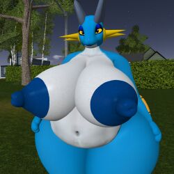 big_breasts breasts female female_only ferialexonar huge_breasts pokémon_(species) pokemon swampert thick_thighs wide_hips