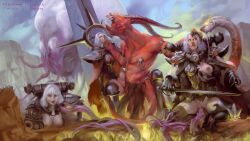 2021 3girls adepta_sororitas breasts chaos_(warhammer) citcatcomb clenched_teeth clothing dated defeated demon fear female gloves imperium_of_man interspecies khorne long_hair male monster neck_grab nipples open_mouth party_wipe penetration penis purity_seal purple_tentacles pussy rape restrained short_hair sister_of_battle small_breasts spoils_of_war spread_legs stomach_bulge sword tagme_(character) tears tentacle tentacle_in_pussy thighhighs torn_clothes vaginal_penetration warhammer_(franchise) warhammer_40k wide_eyed