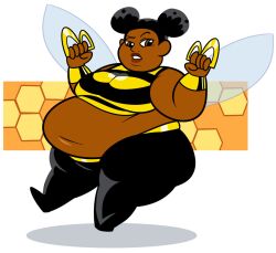 1girls belly belly_button black_hair brown_eyes bumblebee_(dc) confused dark-skinned_female dc dc_comics fat fat_face female huge_belly insect_wings leggings lips obese obese_female overweight overweight_female pom_pom_hair raised_eyebrow solo solo_female teen_titans tight_clothing weight_gain white_background wings