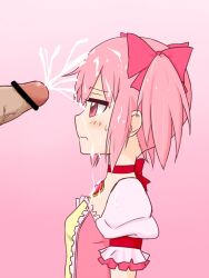 artist_request censored_penis cock cum cum_on_face cum_on_hair cumshot ejaculation faceless_male female female_focus madoka_kaname magical_girl magical_girl_outfit mahou_shoujo_madoka_magica male/female penis pink_eyes pink_hair pink_ribbon puella_magi_madoka_magica ribbons side_view small_breasts solo_focus soul_gem straight twintails