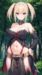 ai_generated blonde_hair cleavage curvy hentai high_resolution highres huge_breasts iris_(ochi_mono_rpg_seikishi_luvilias) nai_diffusion ochi_mono_rpg_seikishi_luvilias pelvic_curtain red_eyes revealing_clothes shiny_skin skyrimgamer17 smile stable_diffusion succubus thick_thighs thighhighs twintails wide_hips