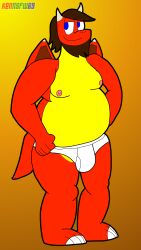 1boy almost_naked almost_nude beard big_belly briefs briefs_only brown_hair bulge chubby chubby_anthro chubby_belly chubby_male chubby_scalie dragon dragon_boy dragon_horns fat fat_man kenmazu95 male male_only mostly_naked mostly_nude musclegut muscular_male overweight overweight_anthro overweight_male red_body red_dragon red_scales rex_(kenmazu95) scalie scalie_male solo tighty_whities topless topless_anthro topless_male underwear underwear_bulge underwear_only white_underwear