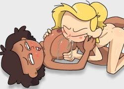 2girls amphibia ass breast_grab breast_sucking breasts disney drinking drinking_breastmilk drinking_milk lactation milf milk mother mrs._boonchuy nipple_suck nipple_sucking nipples oum_boonchuy pixelravenbird sasha_waybright straight_hair yuri