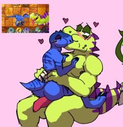 anthro ass chubby_male dinosaur duo electronic_arts gay genitals kissing male male/male male_only penis plants_vs._zombies plants_vs_zombies plants_vs_zombies_2:_it's_about_time popcap_games reptile scalie shiningnoise t_rex_(pvz) velociraptor_(pvz)