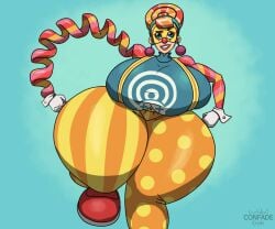 arms_(game) clown clown_girl confade huge_breasts huge_thighs lola_pop nintendo