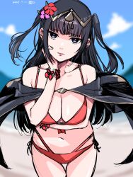 alternate_costume bikini breasts female female_only fire_emblem fire_emblem_awakening fire_emblem_heroes official_alternate_costume red_bikini red_swimsuit sennin_(pasutasyou10) solo swimsuit tharja_(fire_emblem) tharja_(summer)_(fire_emblem)