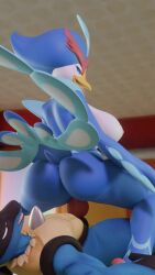 3d animated anthro anthrofied ass avian beak big_breasts blue_body blue_eyes blue_feathers bodily_fluids breasts canine digital_art digital_media duo feathers female female_penetrated fur generation_4_pokemon generation_9_pokemon genitals hair hi_res lucario male male/female male_penetrating male_penetrating_female mammal nintendo nipples no_sound nude open_mouth penetration penis pokemon pokemon_(species) pussy quaquaval sangpress sex short_playtime smile tagme vaginal_penetration video white_body