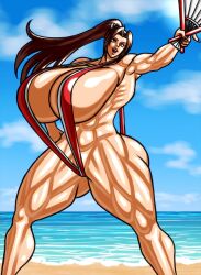 big_breasts breasts huge_breasts king_of_fighters large_breasts mai_shiranui muscular muscular_arms muscular_body muscular_female muscular_legs muscular_thighs negoto_(nego6) skimpy_clothes