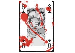 blood bodily_fluids card clothing clubs epicsubterfuge eyewear female glasses human mammal playing_card shirt smile solo topwear