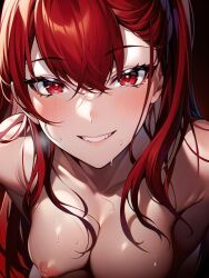 after_sex ai_generated close-up from_above hentai high_resolution highres ijirare_~fukushuu_saimin~ medium_breasts messy_hair nai_diffusion nipples nogami_izumi pink_nipples pov red_eyes red_hair seductive_look seductive_smile skyrimgamer17 stable_diffusion upper_body wet_body