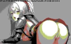 8_bit 8bit ai_generated armored_dress bending_over commodore_64 dress_lift gamarjobson pixel_(artwork) pixel_art warrior white_hair