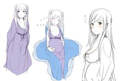 1girls ayanodesuu cleavage dress female fire_emblem fire_emblem_awakening large_breasts nintendo pregnant robin_(fire_emblem) robin_(fire_emblem)_(female) solo twintails