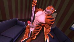 1boy 3d 3d_(artwork) abs anthro ass balls bar bara barefoot big_balls big_penis brothel couch dancing disney erect_penis erection feet felid feline fur furry furry_only gay genitals hi_res male male/male male_only mammal muscular muscular_anthro muscular_arms muscular_male muscular_thighs pantherine paws pecs penis pole pole_dancing solo solo_focus stripper_pole tiger tiger_dancer_(zootopia) veiny_penis wolfyxcharged00 zootopia