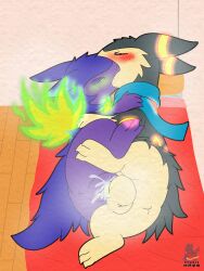 2023 bodily_fluids cum eeveelution female feral_on_feral generation_2_pokemon genital_fluids hi_res hisuian_form hisuian_typhlosion hybrid kissing male nintendo pokemon pokemon_(species) regional_form_(pokemon) syngie_(artist) typhlosion umbreon vaginal_penetration