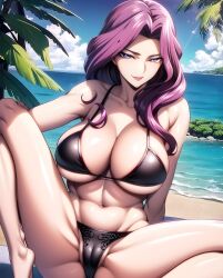 1girls ai_generated beach big_breasts bikini breasts code_geass cornelia_li_britannia female large_breasts swimsuit tagme