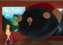 air_inflation big_breasts big_hero_6 big_hero_6:_the_series body_inflation breast_expansion breasts_bigger_than_head disney disney_xd fat_butt gagged honey_ honey_lemon hose_in_mouth hose_inflation inflation inflation_fetish marvel professor professor_grace_granville weight_gain