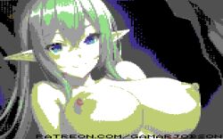 8_bit 8bit ai_generated big_breasts commodore_64 elf_ears elf_female elf_girl gamarjobson goblin_slayer green_hair high_elf_archer_(goblin_slayer) naked pixel_(artwork) pixel_art tagme