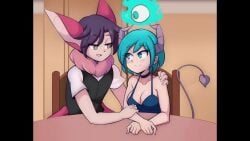 animated bat_ears bat_humanoid big_breasts breasts chiropteran demon_girl demon_horns demon_tail female futurama horns lucyfercomic male meme original original_character original_characters roy_(lucyfercomic) sound synn_(tobias_wheller) tagme tail video