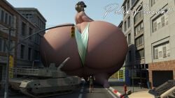 3d ass_bigger_than_body ass_bigger_than_head ass_bigger_than_torso colossal_ass ela_(rainbow_six) female giant_ass giantess hyper hyper_ass massive_ass polakpeasant rainbow_six rainbow_six_siege tank