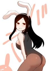 ass bunny_ears bunnysuit leotard my_senpai_is_annoying sakurai_touko senpai_ga_uzai_kouhai_no_hanashi shiromanta side_view sideboob sweatdrop