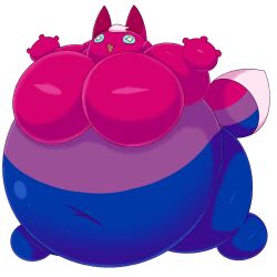 anthro anthro_only big_breasts boyo71230387 breasts fat female pride_colors spherical_inflation tagme