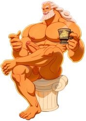 balls beard big_balls big_penis boner disney erection facial_hair foreskin god hercules_(disney) looking_at_viewer male male_only mug muscles muscular muscular_male nude penis schizoid sitting solo solo_male spread_legs uncircumcised zeus zeus_(hercules)