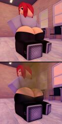 3d 3d_(artwork) ass ass_cleavage ass_crack butt_crack chainsaw_man cleavage fart farting female makima_(chainsaw_man) roblox robloxlock thick_ass thick_thighs
