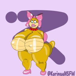 1girls alternate_breast_size anthro big_breasts bow breasts fat female female_only full_body koopaling koringansfw lipstick mario_(series) nintendo nipples_visible pink_bow pussy_visible solo solo_female tail wendy_o._koopa