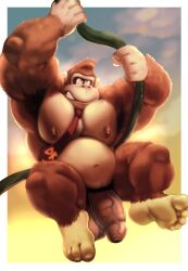 abs anthro balls barazoku biceps big_balls big_penis completely_nude cursedmarked donkey_kong donkey_kong_(series) fat_cock flaccid flaccid_penis foreskin fur furry gay hairy hi_res highres huge_cock male male_focus male_only muscles muscular muscular_anthro muscular_arms muscular_legs muscular_male muscular_thighs nintendo nipples nude partially_retracted_foreskin penis primate solo solo_male vein veiny_penis