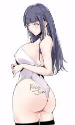 ass_focus big_ass hyuuga_hinata leotard long_hair naruto relaxjon singlet thighhighs