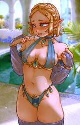 1girls 2023 blonde_hair blush breasts chiffonfae embarrassed embarrassed_nude_female enf enslaved_royal female female_only gerudo_outfit gerudo_outfit_zelda gerudo_top green_eyes harem_outfit hylian light-skinned_female light_skin nintendo pointy_ears princess_zelda revealing_clothes royalty see-through see-through_clothing skimpy skindentation tears_of_the_kingdom the_legend_of_zelda thick_thighs wide_hips zelda_(tears_of_the_kingdom)