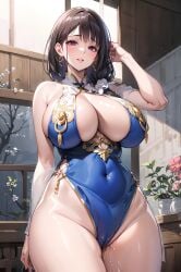 1girls ai_generated azur_lane curvy_female curvy_figure female_focus female_only huge_breasts stable_diffusion ting_an_(azur_lane) voluptuous voluptuous_female