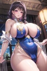 1girls ai_generated azur_lane curvaceous curvy_body curvy_female female_focus female_only huge_breasts looking_at_viewer solo_female solo_focus stable_diffusion ting_an_(azur_lane) voluptuous voluptuous_female