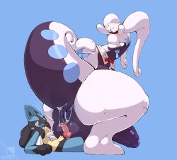 anal anal_sex balls big_balls big_penis black_body black_fur blue_body blue_fur bodily_fluids canid canine chest_spike cum cum_in_ass cum_inside dragon erection fur gay generation_4_pokemon generation_6_pokemon genital_fluids genitals goodra green_eyes hair hi_res humanoid_genitalia humanoid_penis knot larger_male larger_penetrated lucario male male/male male_penetrated male_penetrating male_penetrating_male mammal nintendo nude penetration penis pokemon pokemon_(species) purple_body schizy sex simple_background size_difference slime smaller_male spikes spikes_(anatomy) tail white_body yellow_body yellow_fur