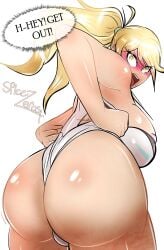 angry ass behind_view blush blush breasts caught dressing large_breasts mythra nipples spicezeros thick_ass xenoblade_(series) xenoblade_chronicles_2