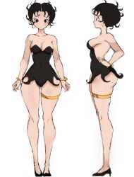 betty_boop betty_boop_(series) black_hair breasts female female_only high_heels pear-shaped_figure rakeemspoon sketch solo solo_female white_background wide_hips