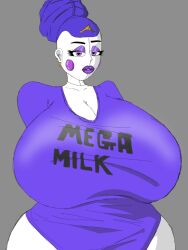 ballora ballora_(fnafsl) bimbo breasts female five_nights_at_freddy's huge_breasts mega_milk purple_hair solo solo_female tagme