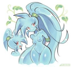 long_hair loulouvz naked_female shiny_thighs smile spaicy spaicy_chicross thick_thighs