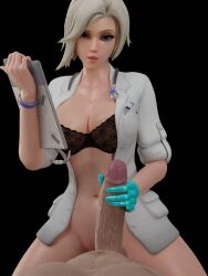 3d angela_ziegler blonde_hair cleavage doctor dr._ziegler giver_pov gloves handjob lingerie looking_at_viewer lowres male male_pov mercy overwatch overwatch_2 penetrating_pov pov rwt4184 surgical_gloves wip