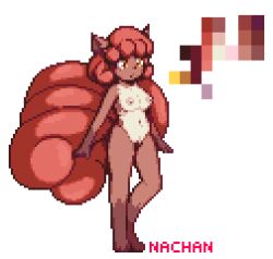 alpha_channel animal_humanoid anthro areola breasts canid canine canis digital_media_(artwork) female fox fur generation_1_pokemon genitals hair humanoid low_res mammal medium_breasts multi_tail nachan nintendo nipples nude pixel_(artwork) pixel_art pokemon pokemon_(species) pokemorph pussy simple_background solo tail transparent_background vulpix