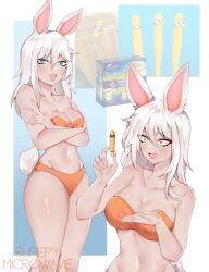 bunny_ears bunny_girl sleepy_microwave white_hair