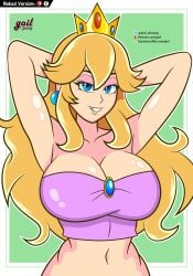 big_breasts blonde_female blonde_hair blue_eyes breasts female female_only goil_drawing mario_(series) nintendo princess princess_peach video_game_character video_games