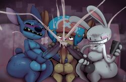 anthro ass big_ass big_dick big_hips boner breathotter butt cum ejaculation erection experiment_(lilo_and_stitch) femboy furry gay hips huge_ass male_only max_(sam_and_max) non-human nude sam_and_max stitch tony_tony_chopper toony