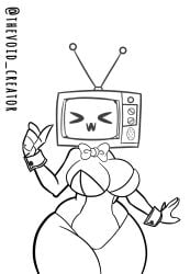 >w< big_breasts big_butt black_and_white bunnysuit female female_only hips leotard nude_female object_head screen screen_face screen_head skibidi_toilet solo solo_female television television_screen text thick_thighs tv_face tv_head tv_screen tv_woman tv_woman_(skibidi_toilet) tvwoman tvwoman_(skibidi_toilet) void_creator wide_hips woman women