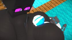 3d 3d_(artwork) cum_between_ass cum_on_ass cum_on_penis cum_version enderlady_(hbtheender) enderwoman hb_(hb_the_ender) hbtheender hot_dogging huge_ass mine-imator minecraft mother_and_son purple_eyes reverse_cowgirl_position