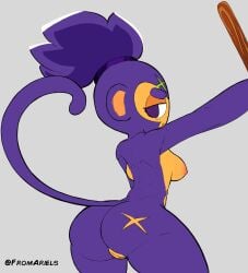 ass ass_focus bloons_tower_defense breasts ezili fromariels monkey monkey_girl primate purple_fur pussy